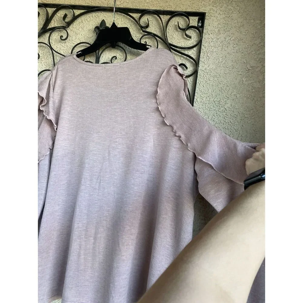 Lane Bryant Cold Shoulder Lightweight Sweater - Pink - Size 22/24 - Picture 4 of 7